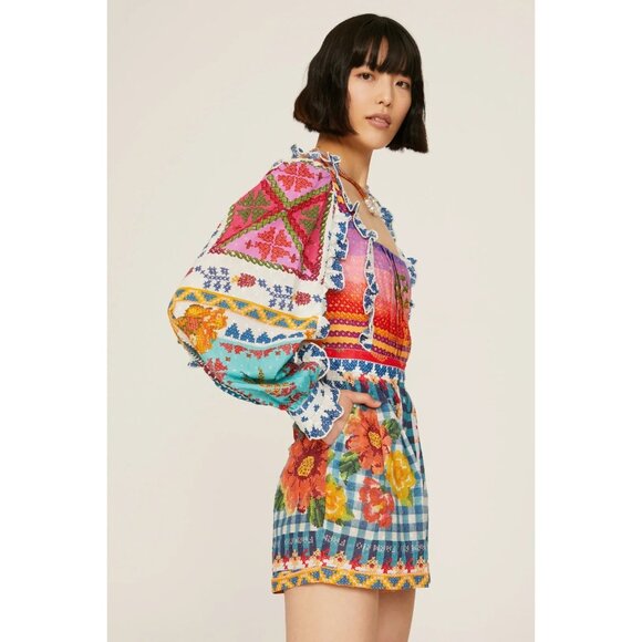 Farm Rio Summer Vibe Romper Blue - Picture 2 of 7